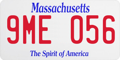 MA license plate 9ME056