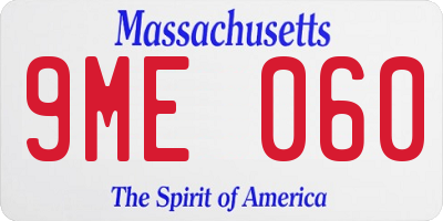 MA license plate 9ME060