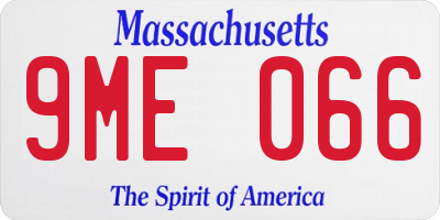 MA license plate 9ME066