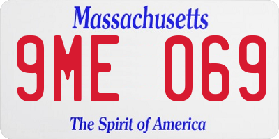 MA license plate 9ME069