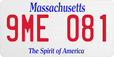 MA license plate 9ME081