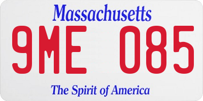 MA license plate 9ME085