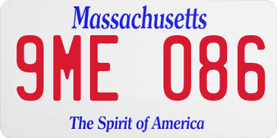 MA license plate 9ME086