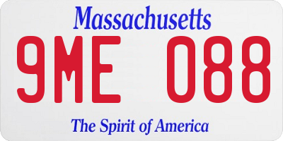 MA license plate 9ME088