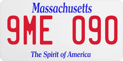 MA license plate 9ME090