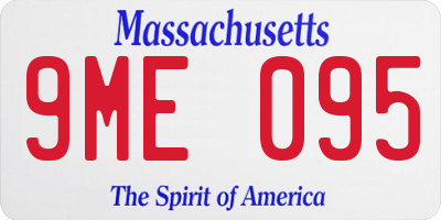 MA license plate 9ME095