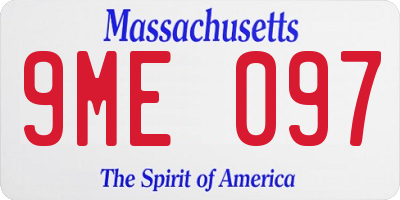 MA license plate 9ME097