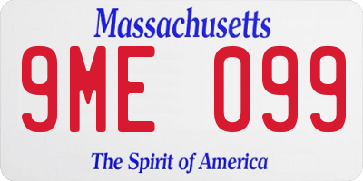 MA license plate 9ME099