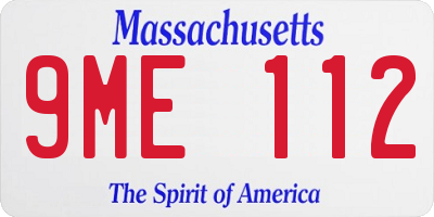 MA license plate 9ME112