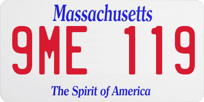 MA license plate 9ME119