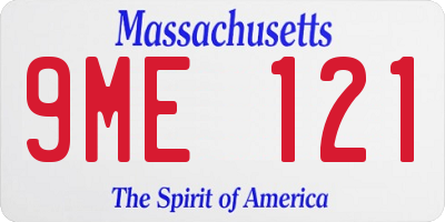 MA license plate 9ME121
