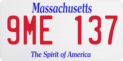 MA license plate 9ME137