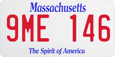 MA license plate 9ME146