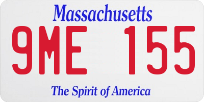 MA license plate 9ME155