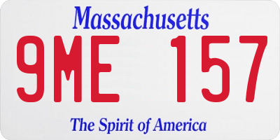 MA license plate 9ME157