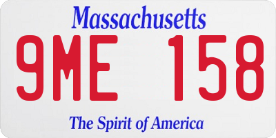 MA license plate 9ME158