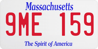 MA license plate 9ME159