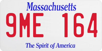 MA license plate 9ME164