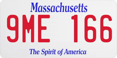 MA license plate 9ME166