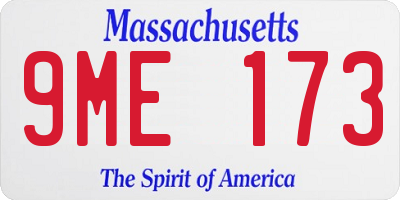 MA license plate 9ME173