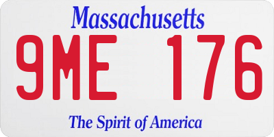 MA license plate 9ME176