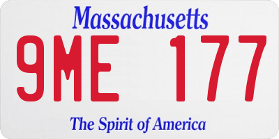 MA license plate 9ME177