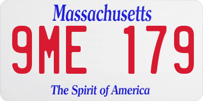 MA license plate 9ME179