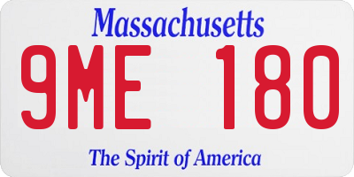 MA license plate 9ME180