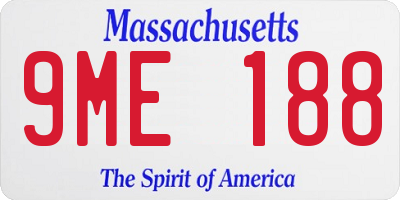 MA license plate 9ME188