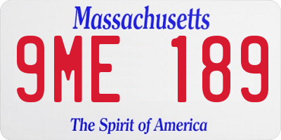 MA license plate 9ME189