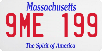 MA license plate 9ME199