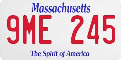 MA license plate 9ME245