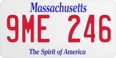 MA license plate 9ME246