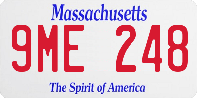 MA license plate 9ME248