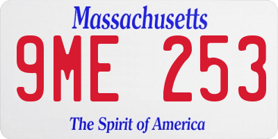 MA license plate 9ME253