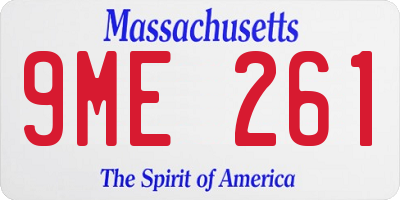 MA license plate 9ME261