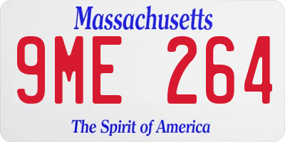 MA license plate 9ME264