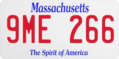 MA license plate 9ME266