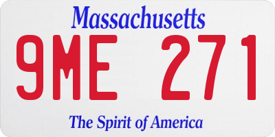 MA license plate 9ME271