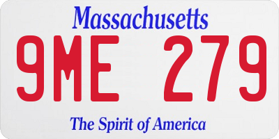 MA license plate 9ME279