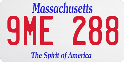 MA license plate 9ME288