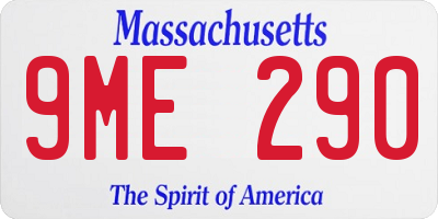 MA license plate 9ME290