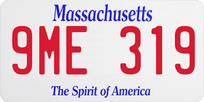MA license plate 9ME319