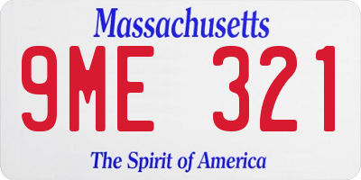 MA license plate 9ME321