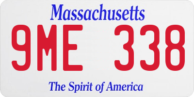 MA license plate 9ME338