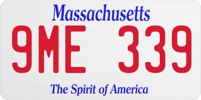 MA license plate 9ME339