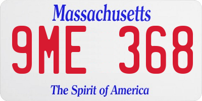 MA license plate 9ME368
