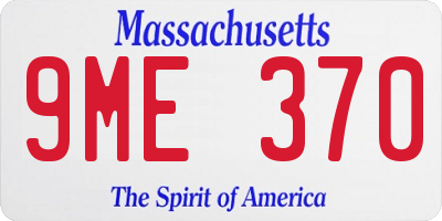 MA license plate 9ME370
