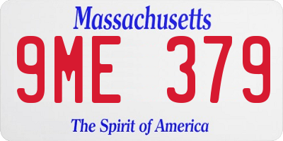 MA license plate 9ME379