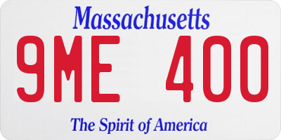 MA license plate 9ME400